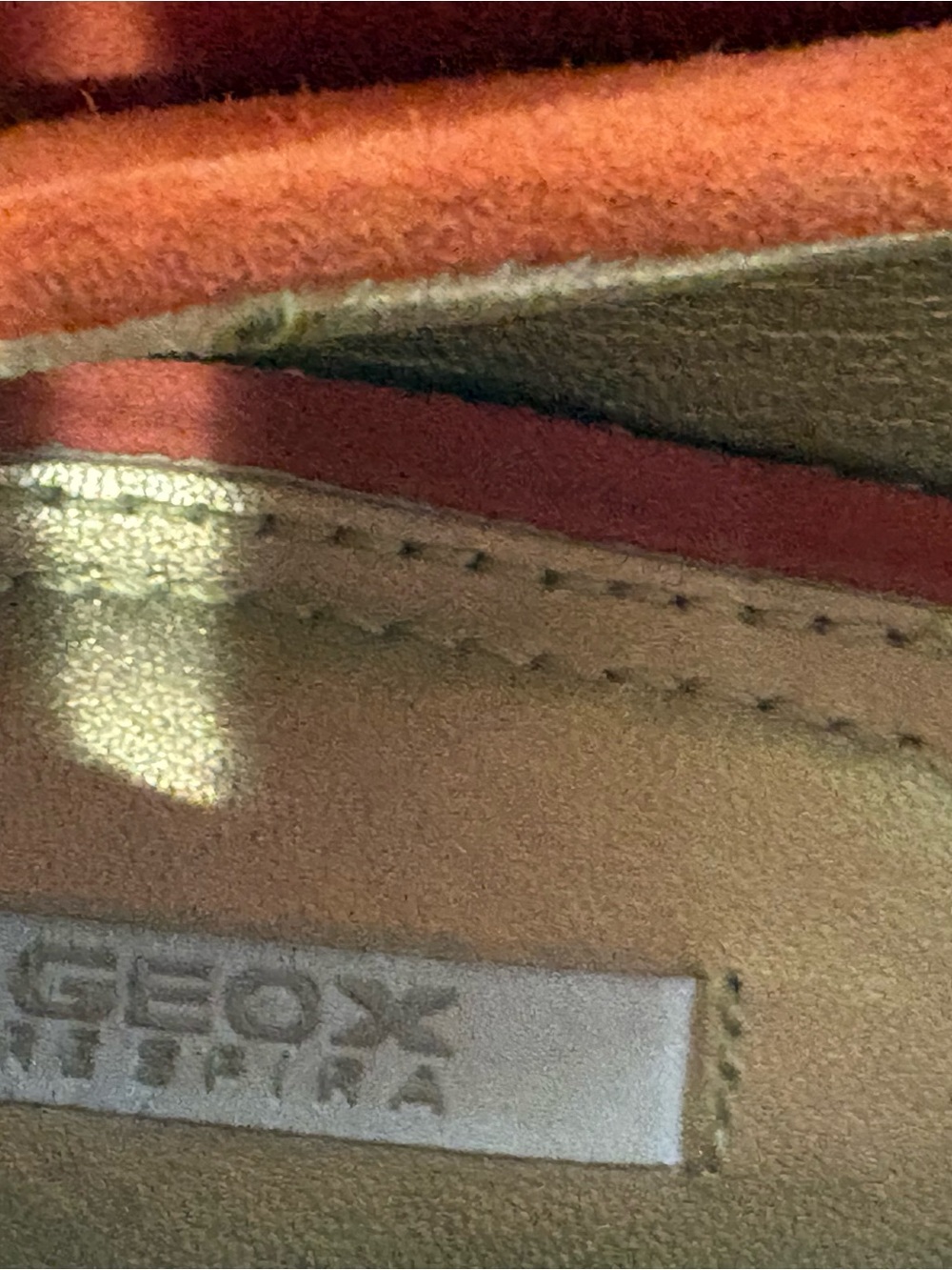 GEOX Women's Orange Suede Ballet Flats with Gold Accent Size 8 - Picture 4 of 6